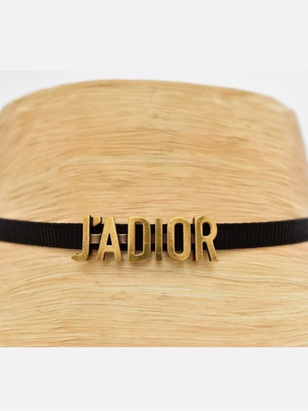Dior Black Grosgrain Choker with Gold J'ADIOR Letters